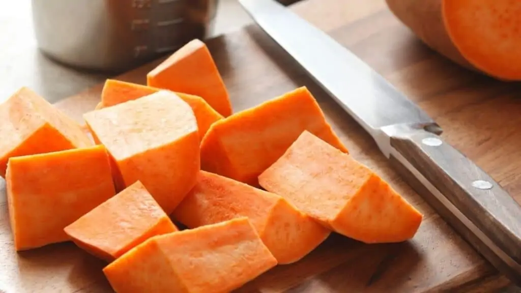 How do you store a cut sweet potato